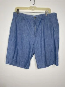 Polo Ralph Lauren Chambray Shorts Herren Größe 35 blau Baumwolle flach vorne - Bild 1 von 8