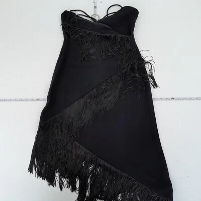 Vestido KAREN MILLEN 8 negro para mujer sin mangas hasta la rodilla pequeño f... - Imagen 1 de 4