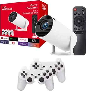PROIETTORE + CONSOLE EMULATORE RETRO PORTATILE HD 4K GIOCHI GAMESTICK GAME TV - Foto 1 di 10