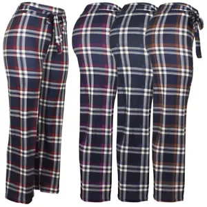 Women Lightweight Pajama Pant Soft Stretch Plaid Casual Lounge Sleepwear Bottoms - Picture 1 of 4