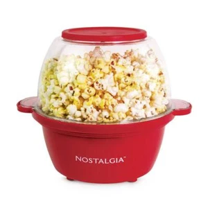 Nostalgia Popcorn Machine 450W Stir Red Nonstick Plate Vents Lid Measuring Cup - Picture 1 of 9