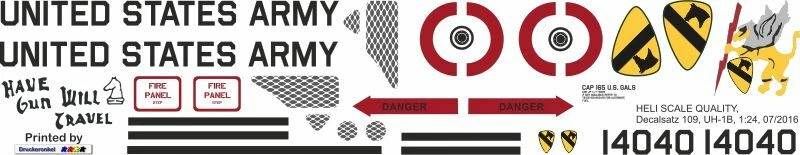 Decal 109 Bell UH-1B US Army Flying Cavalry 14040 - Bild 1 von 3