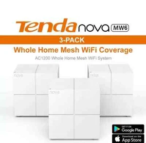 3-Pack Tenda Nova MW6 Whole Home Mesh Router 1200 MBPS WiFi System Coverage - Picture 1 of 6