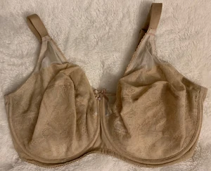 Reggiseno Wacoal 855186 retrò chic figura intera ferretto 38G nudo trasparente floreale sexy - Foto 1 di 12