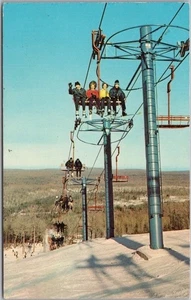 Wakefield, Michigan Postcard "Chair Lift - Indianhead Mountain Chalet" Ski Area - Picture 1 of 2