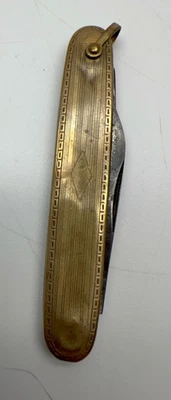 Navaja de Bolsillo Vintage Colonial Prov RI EE. UU. Tono Dorado Foto 1 de 3