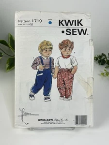 Pants Shirt Toddler Size 1-4T CUT to 4T Pattern 1719 Vintage 80s Pockets Elastic - Picture 1 of 2