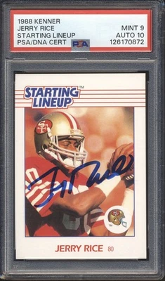 Kenner SLU 1988 autógrafo Jerry Rice firmado PSA 9 PSA/DNA automático 10 patio Foto 1 de 2