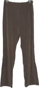 J. Jill Brown Velour Pants Straight Sz 6 Leg Soft Stretch High-Rise Side Zip - Picture 1 of 5