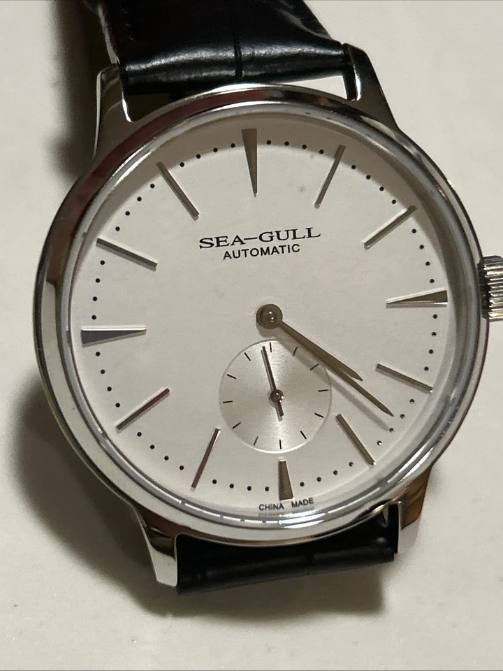 Sea-Gull 819.12.6075 Automatic dress watch white dial leather LNIB