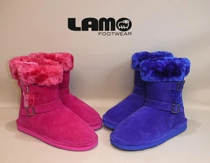 Lamo Cresson Stiefel ~ Damengröße 9 ~ kobaltblau & pink ~ Wildleder & Kunstfell - Bild 1 von 14