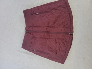 Prana Skirt Womens Small Maroon Quilted Sherpa Lined Insulated Winter Puffer - Picture 1 of 10