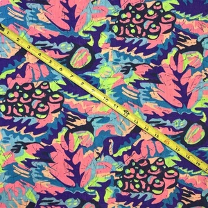 4,3 Yard Vintage 90’s unbenutzt Baumwollstoff bunt neon abastrakt Print hell - Bild 1 von 5
