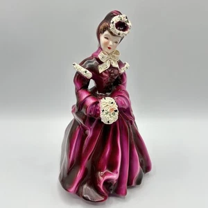 Vtg 50s Florence Ceramics Figurine Burgundy Maroon Purple Dalia California 1950s - Picture 1 of 10