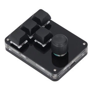 Black 4 Key 1 Knob Keyboard USB Mini Blue Switch Programmierbare Makro Mech CU - Bild 1 von 22