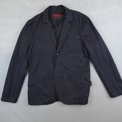 Vintage TRIPP NYC Pinstripe Blazer Black Unstructured Men Size Large - Image 1 of 4