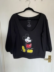 Disney Mickey Mouse Oversized Sweatshirt Black Women’s Size S (Fits M Too) - Picture 1 of 9