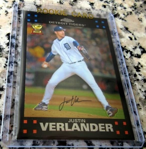 JUSTIN VERLANDER 2007 Topps Chrome #1 Draft Pick Rookie Card RC GOLD Cup Giants - Picture 1 of 2