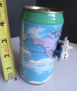 1994 Highlight Creations® Battery Op *VIDEO* Airplane World Travel Soda Pop Can - Picture 1 of 24