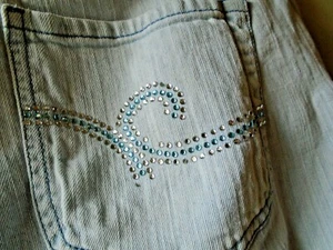 CHICO'S Women's Jeans Denim Size 1.5, Med., Bling On 2 Back Pockets - Picture 1 of 4