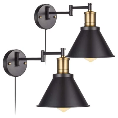 Retro Wall Lamp Adjustable Swing Arm Sconce Wall Mounted Light Fixture Bedside - Image 1 of 4