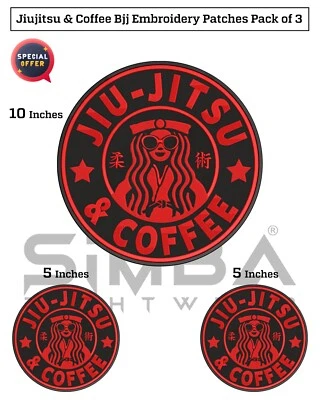 BJJ Gi Patches BJJ Embroidery Patches Grapplers BJJ Kimono Patches 3 Pcs - Image 1 of 4