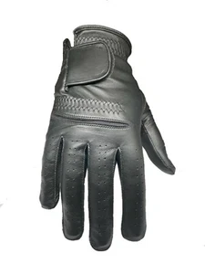 ****New**** Mens Black ALL Leather Cabretta Golf Gloves (Right Hand - CADET) - Picture 1 of 2