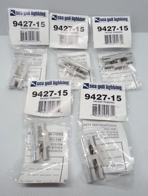 Lot of 5 Sea Gull Lighting Ambiance Undercabinet/Track Lampholder, White 9427-15