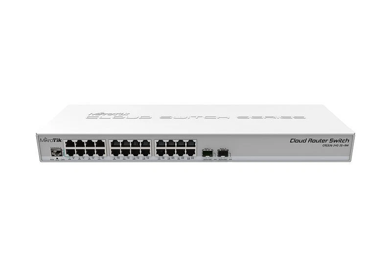 Mikrotik CRS326-24G-2S+RM Cloud Router Switch, 24xGbit LAN, 2xSFP+, Rackmount - Image 1 of 3