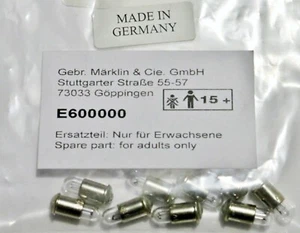 Marklin E600000 Bulbs, Pack of Ten 19 Volt for Locomotives, M Signals, switches  - Picture 1 of 2