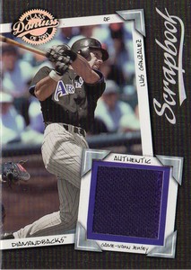 2001 Donruss Class of 2001 Scrapbook Baseball Card #SB3 Luis Gonzalez/500 Jsy