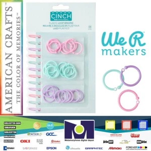 We R Memory Keepers Cinch Plastic Loop Binding 24/Pkg-Pink,Lilac & Blue 60000609 - Picture 1 of 8