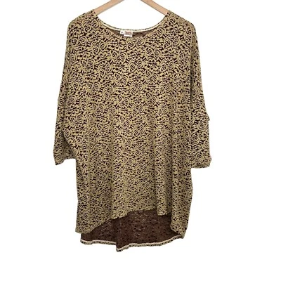 Женский текстурированный вязаный топ Tianello от Steve Barraza размер средний желтовато-коричневый США - Изображение 1 из 4