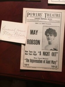 May Robson vintage signed card and program 1911 (D. 1942)