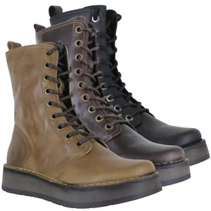 Womens Fly London Rami Zip Up Military Lace Up Style Ankle Boots Sizes 4 to 8 - Picture 1 of 10