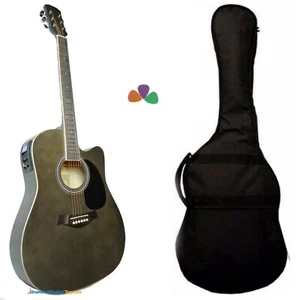 Chitarra Acustica Elettrificata Amplificata Cutaway Grey Transparent Satin - SMT - Foto 1 di 5