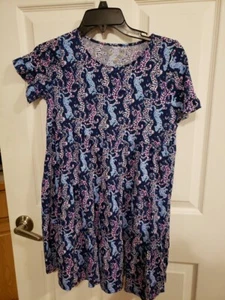 Lilly Pulitzer Dress Girls XL  12-14 Easy To Spot Blue Cheetah - Picture 1 of 5