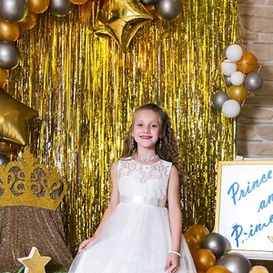 20 Pack Foil Curtain Backdrop Gold Metallic Tinsel Foil Fringe Curtains Photo... - Picture 1 of 6
