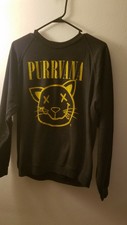 Mens Purrvana Nirvana Black long Sleeve Sweatshirt Size Medium M