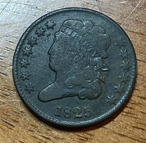 1825 1/2 Cent Classic Head Half Cent Coin Cover