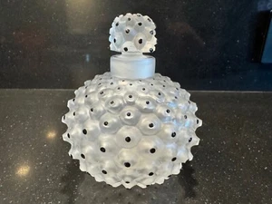 Lalique Kaktus Parfum Flakon - Frosted Crystal Black Emaille mit Stopfen - Bild 1 von 5