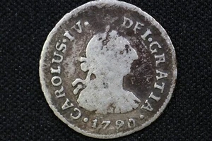 PERU 1790 Silver 1/2 Real Spain Spanish Colonial Lima Mint Charles IV - Picture 1 of 2