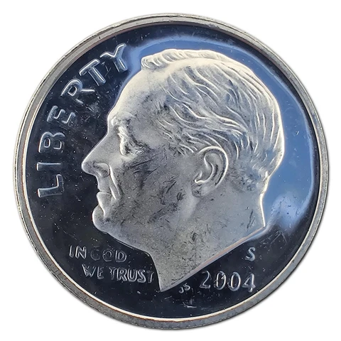 2004-S Proof Roosevelt Dime 90% Silver Cover