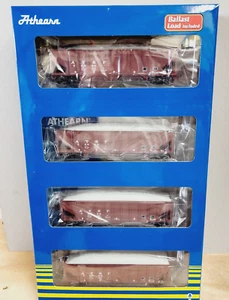 Santa Fe RR 40' OB 4 Bay Ballast Hopper MOW 4 CAR SET Athearn 7634 HO - Picture 1 of 4