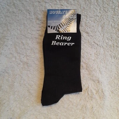 Wedding Socks Boys Ring Bearer Gift Black Luxury Cotton Rich Stretch - Image 1 of 4