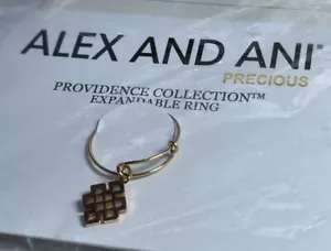 Alex and Ani Precious Endless Knot Gold Plated Sterling Silver Expandable Ring - Picture 1 of 4