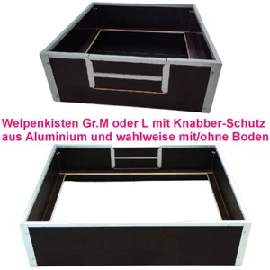 Wurfbox Welpenbox Wurfkiste Welpenkiste Siebdruck Welpenschutzleisten Alu-Profil - Bild 1 von 15
