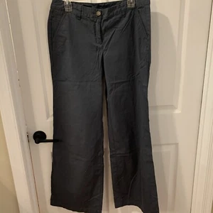 Lands End Fit 1 Wide Leg Chino Blue Gray Trouser Pants Size 10 WOMENS - Picture 1 of 7