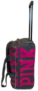 VICTORIA'S SECRET Rare LOVE PINK Grey ROLLING CARRY ON Wheel DUFFLE BAG Luggage - Picture 1 of 21