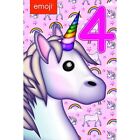 Emoji - Einhorn - Geburtstagskarte, 4. Geburtstag - Karton (SG28610)